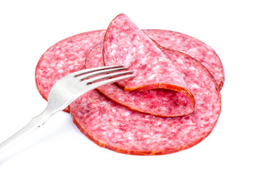 Barbados Sausage, Ham on a White Background