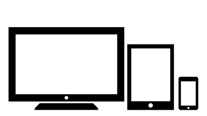 Ecrans de télévision, tablette et téléphone