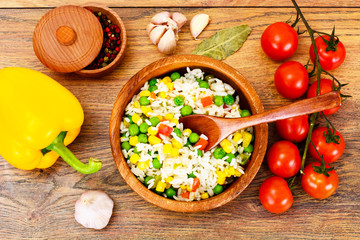 Risotto with Vegetables, Carrots, Peas