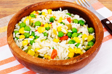 Risotto with Vegetables, Carrots, Peas