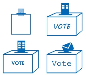 Urne de vote en 4 icônes
