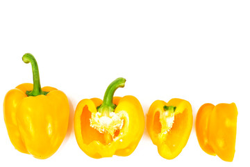 Fresh Yellow, Orange Bell Pepper. Isolated