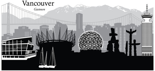 Fototapeta premium Vector illustration of Vancouver, Canada