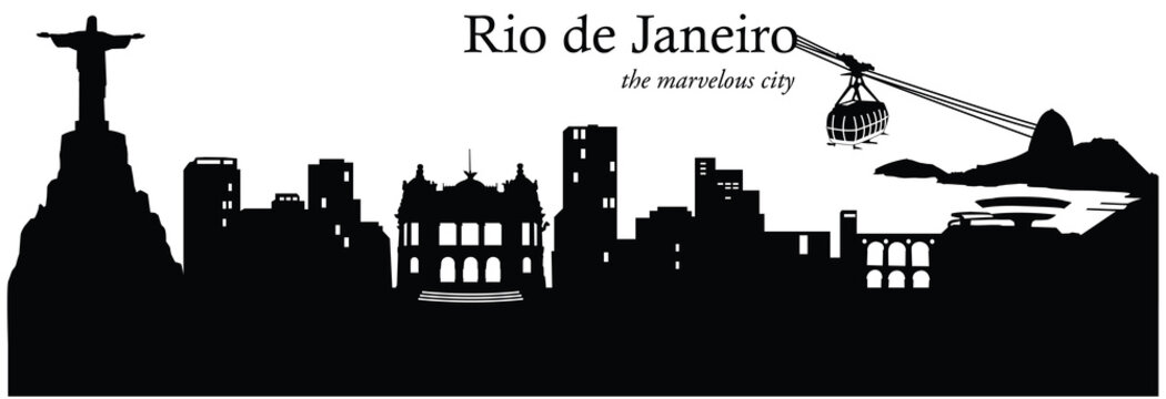 Vector illustration of the city of Rio de Janeiro, Brazil