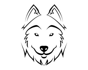 Dog Breed Line Art Logo - Siberian Husky © naulicreative