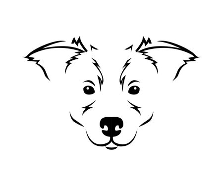 Dog Breed Line Art Logo - Border Collie