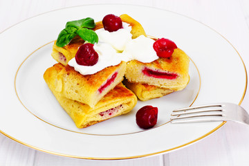 Pancakes with Cherries
