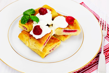 Pancakes with Cherries
