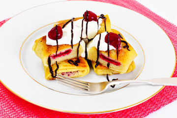 Pancakes with Cherries