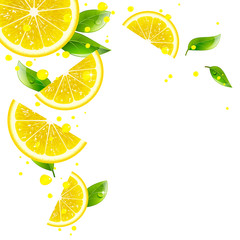 Background of Lemon and Juice Splashes