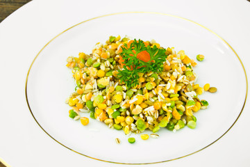 Side Dish of Lentils, Peas, Barley  Maize and Rice
