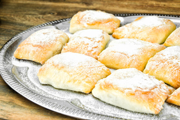 Sweet Bakery Bun with Cheese, Apple and Cinnamon