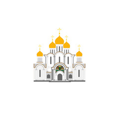 Russian Cathedral Church flat illustration
