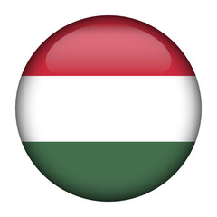 Round glossy Button with flag of Hungary