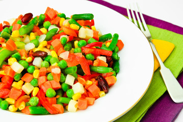 Mexican Mix of Vegetables. Tomatoes, Beans, Celery Root, Green B