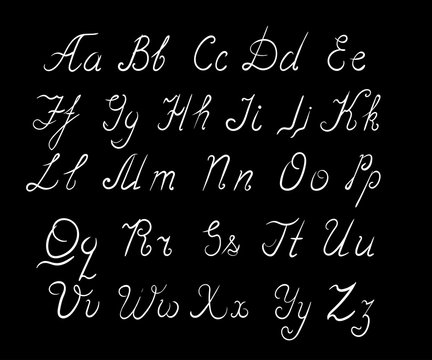 Vector alphabet. Hand drawn letters. Handwritten calligraphy