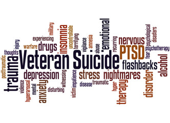 Fototapeta premium Veteran Suicide, word cloud concept 2
