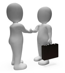 Handshake Businessmen Shows Deal Illustration And Contract 3d Re
