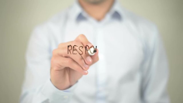Responsibility, writing on transparent screen