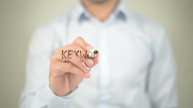 Keyword Rank, writing on transparent screen