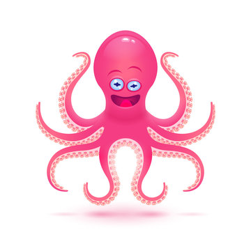 Vector cartoon octopus illustration