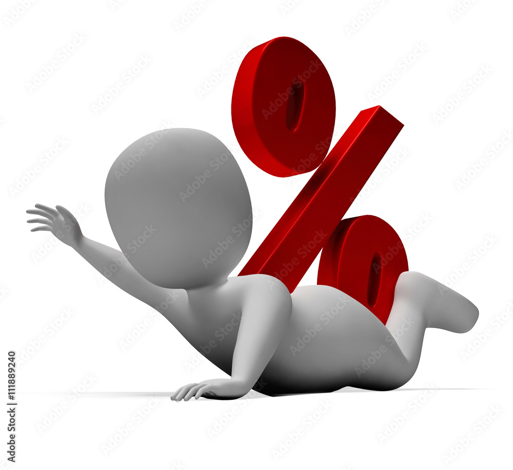 Aufkleber problem interest indicates difficult situation and character 3d
