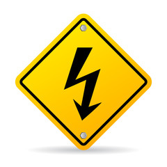 High voltage lightning warning sign