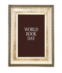 World Book Day concept. Text in frame