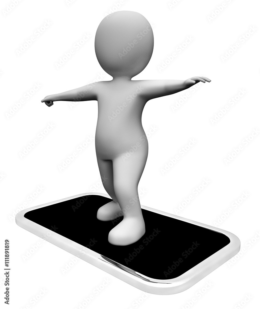 Aufkleber character online indicates world wide web and render 3d renderin