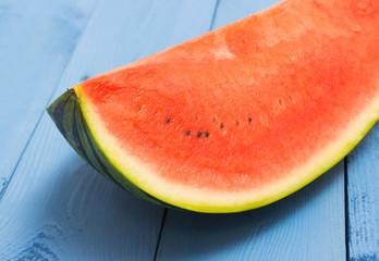 watermelon on a blue board