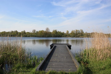 Fishing pier by the lake