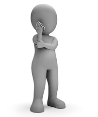 Calling Smartphone Shows Chatting Message And Render 3d Renderin