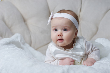 cute baby on bright background