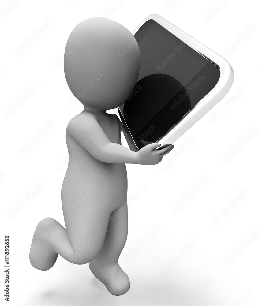 Aufkleber calling online shows voice over ip and web 3d rendering