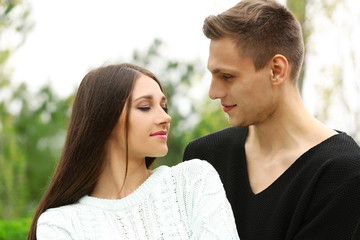 Loving couple in the park