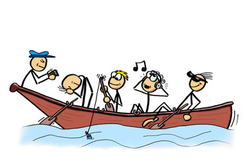 Alle in einem Boot ohne Führung © schnippschnapp