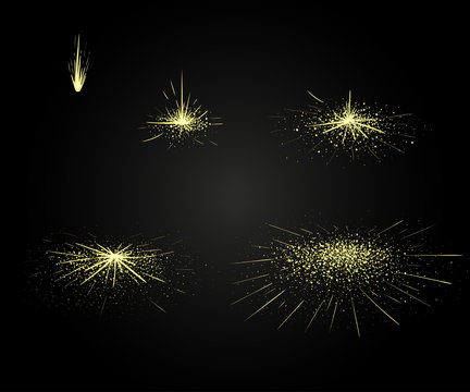 Vector effect. Effect for game. Explode animation. Cartoon explosion frames