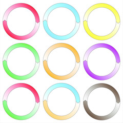 Circle, ring. Set of colorful circle banners. Two connection. Vector, EPS