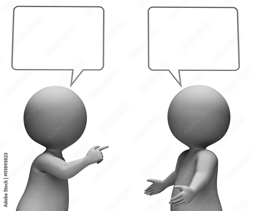 Aufkleber speech bubble means copy space and blank 3d rendering
