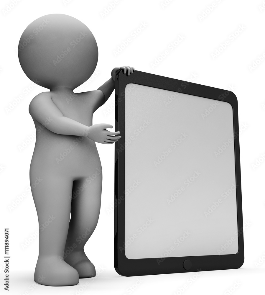 Poster character sign means text space and blank 3d rendering