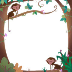 marco con monos en la selva