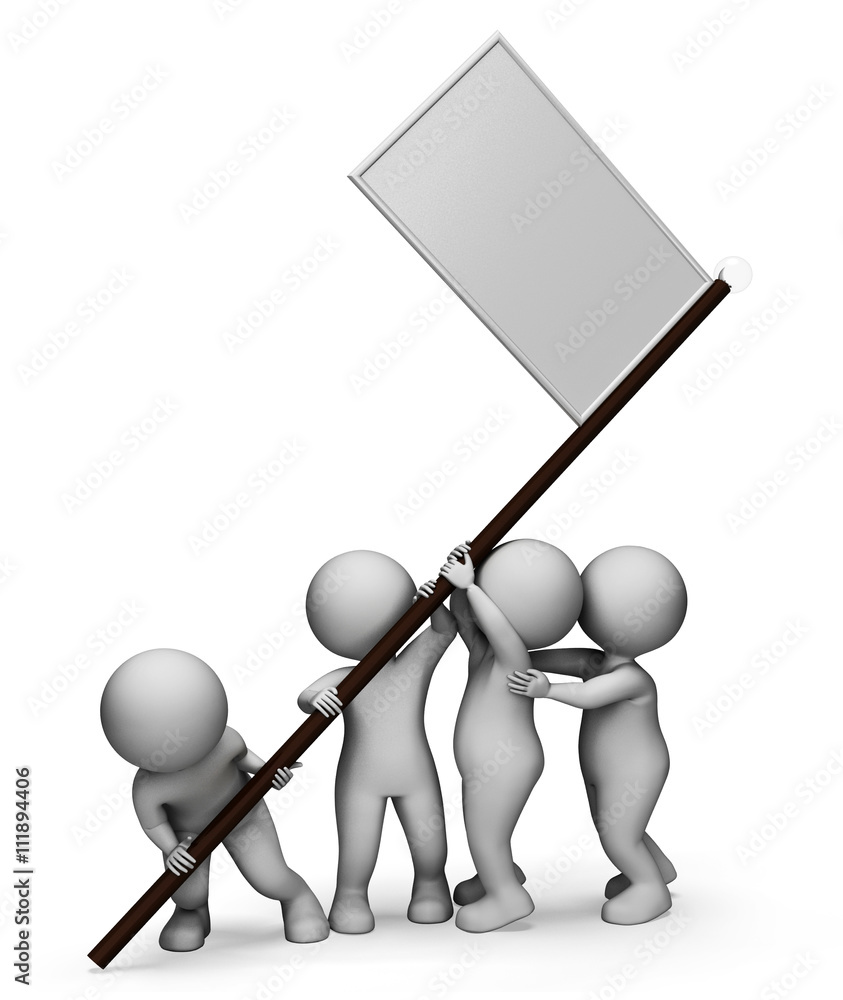 Poster sign signpost means blank signs and copyspace 3d rendering