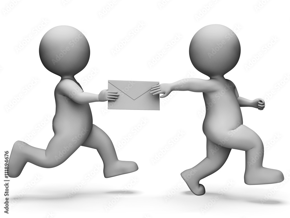 Poster email message indicates track and field and athletic 3d renderin