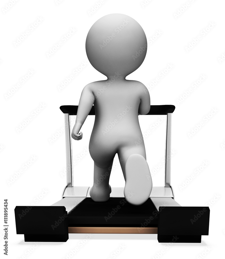 Aufkleber exercise gym indicates get fit and exercises 3d rendering