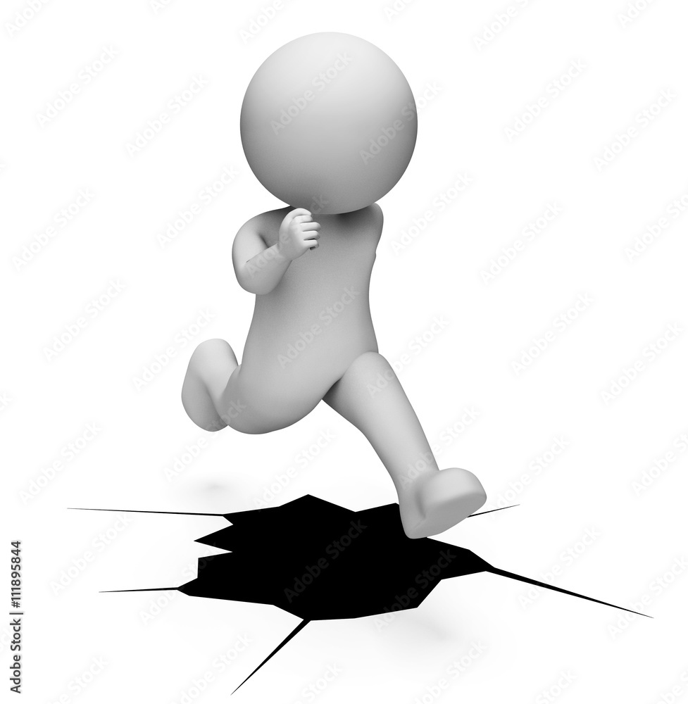 Poster problem character means tight spot and breakthrough 3d rendering