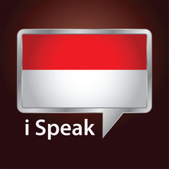 Indonesian Flag Inside a Speech Bubble