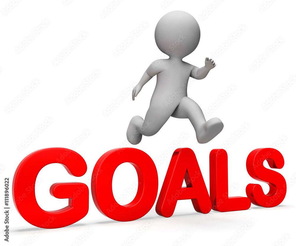 Poster jump goals represents i did it and improve 3d rendering