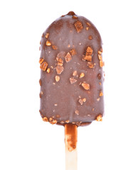 ice cream chocolate stick on white background