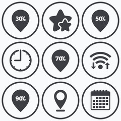 Sale pointer tag icons. Discount symbols.