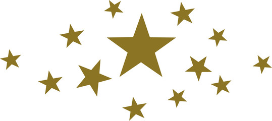 Set of golden stars